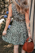 Bohemian Floral All Over Print V Neck Sleeveless Tunic A Line Summer Dress